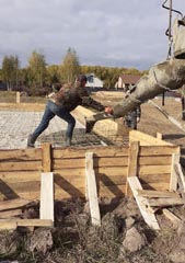 поставка бетона для фундамента частного дома в Гришенках